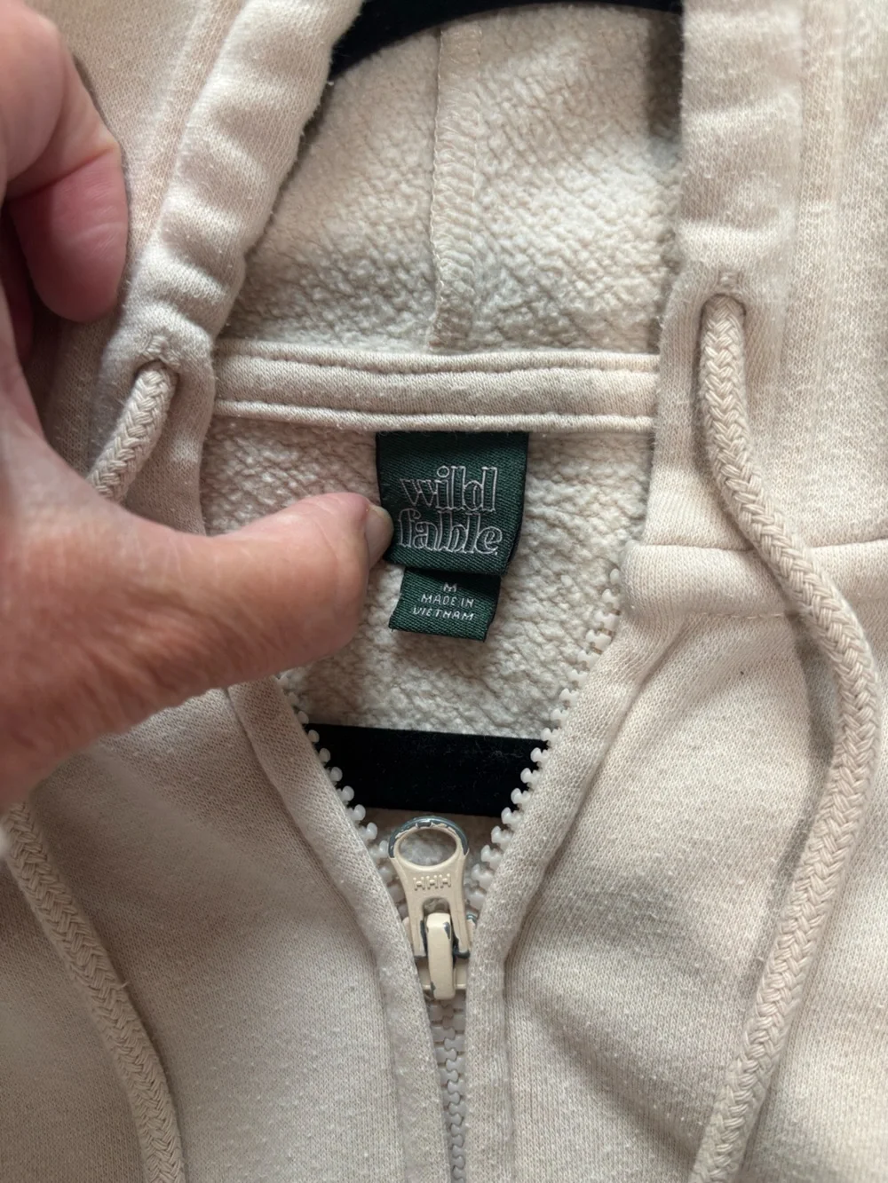 wild fable Cream Full-Zip Hoodie Sweater - Picture 3 of 3